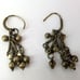 Vintage Hand Made Earrings Indian Tribal Hook Fringe Dangle Bead Silver 3