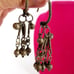 Vintage Hand Made Earrings Indian Tribal Hook Fringe Dangle Bead Silver 3