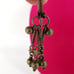 Vintage Hand Made Earrings Indian Tribal Hook Fringe Dangle Bead Silver 3