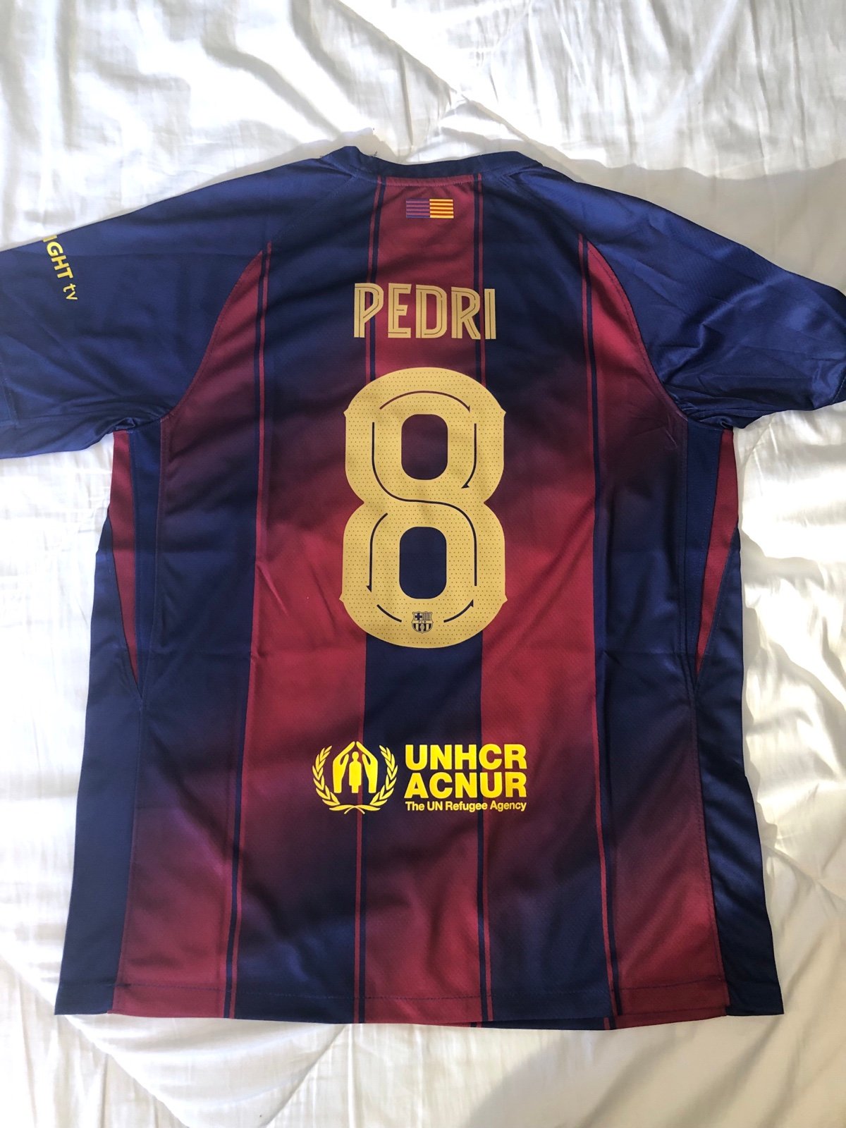Nike FC Barcelona home jersey 25/26 UCL size large Pedri #8