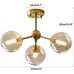 KCO Lighting Glass Globe Sputnik Chandelier 3-Light Brass Gold Close to Ceiling