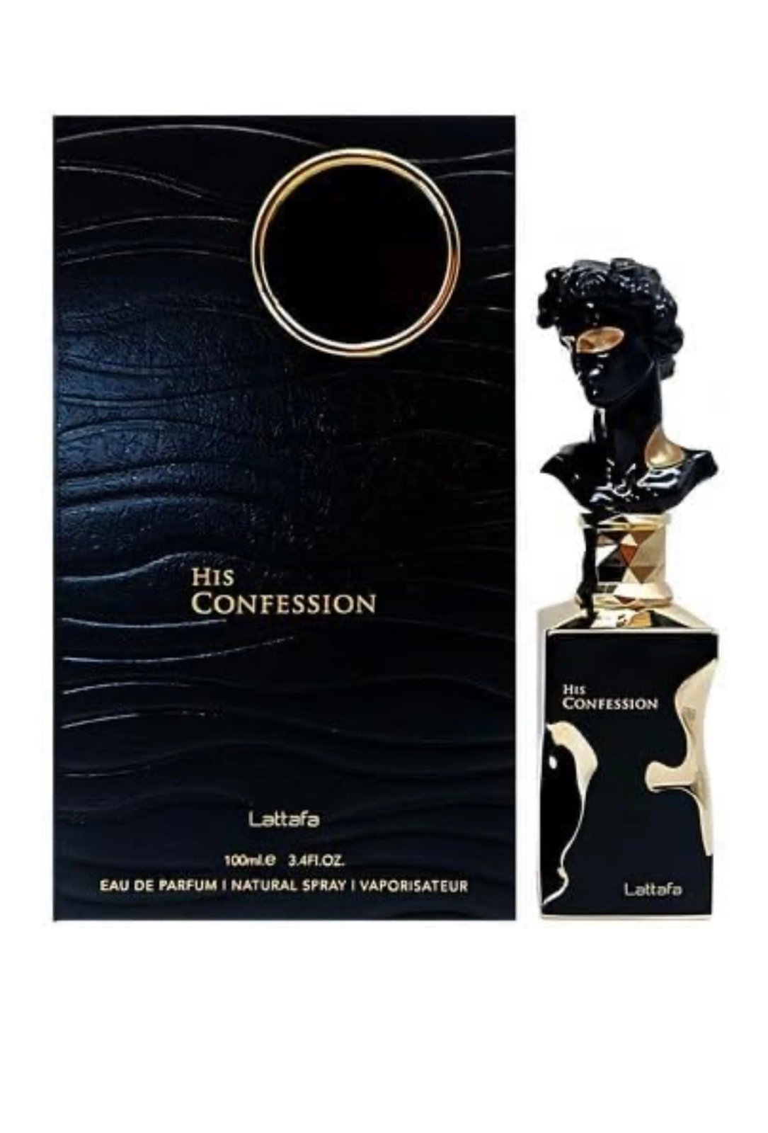 Lattafa His Confession for Men Eau de Parfum Spray, 3.4 Ounce / 100 Ml