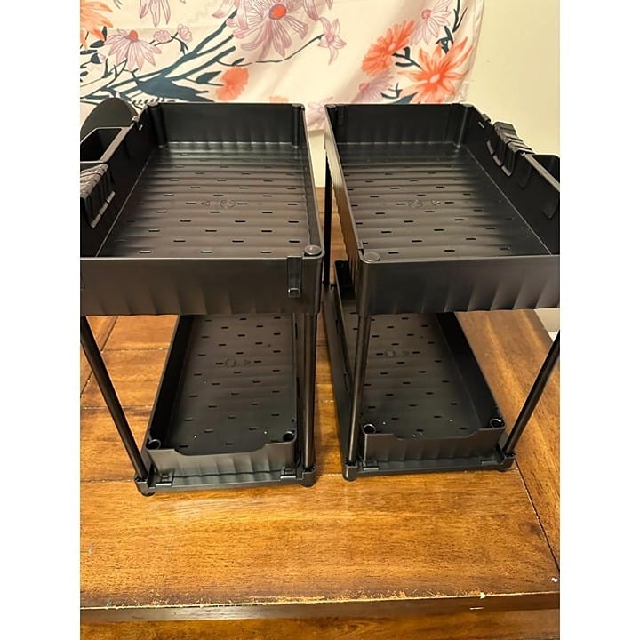 2 Pack Under Sink Organizer 2 Tier Heavy Load Kitchen Cabinet