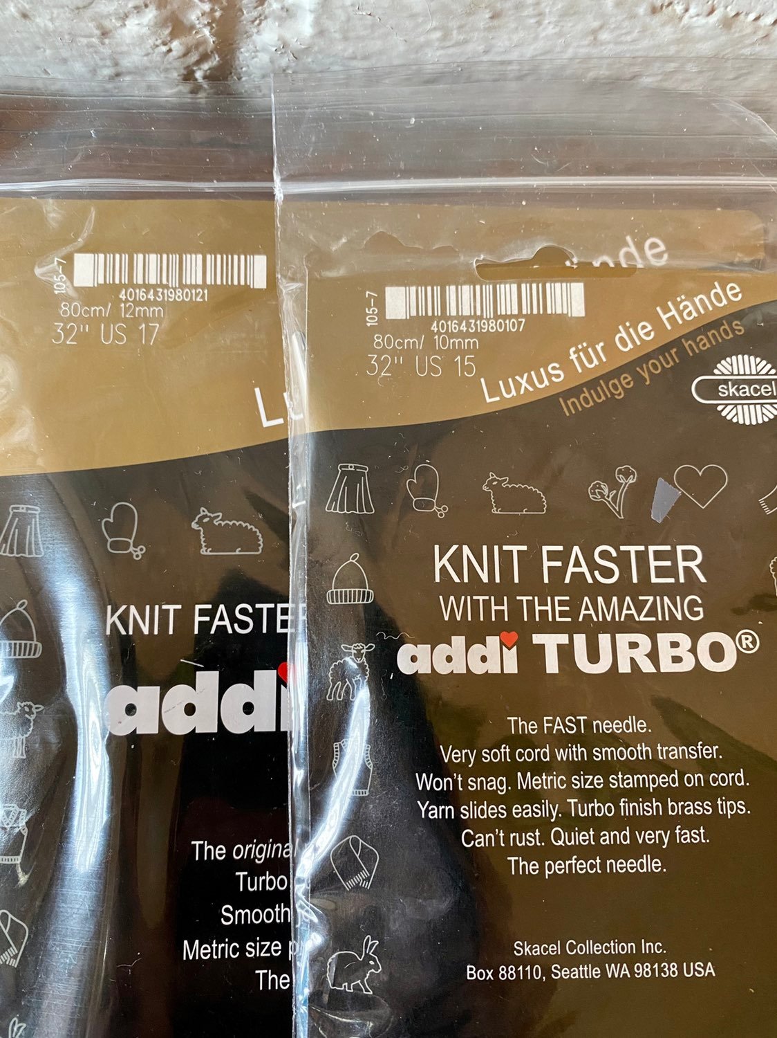 2x 32 Large addi TURBO circular needles