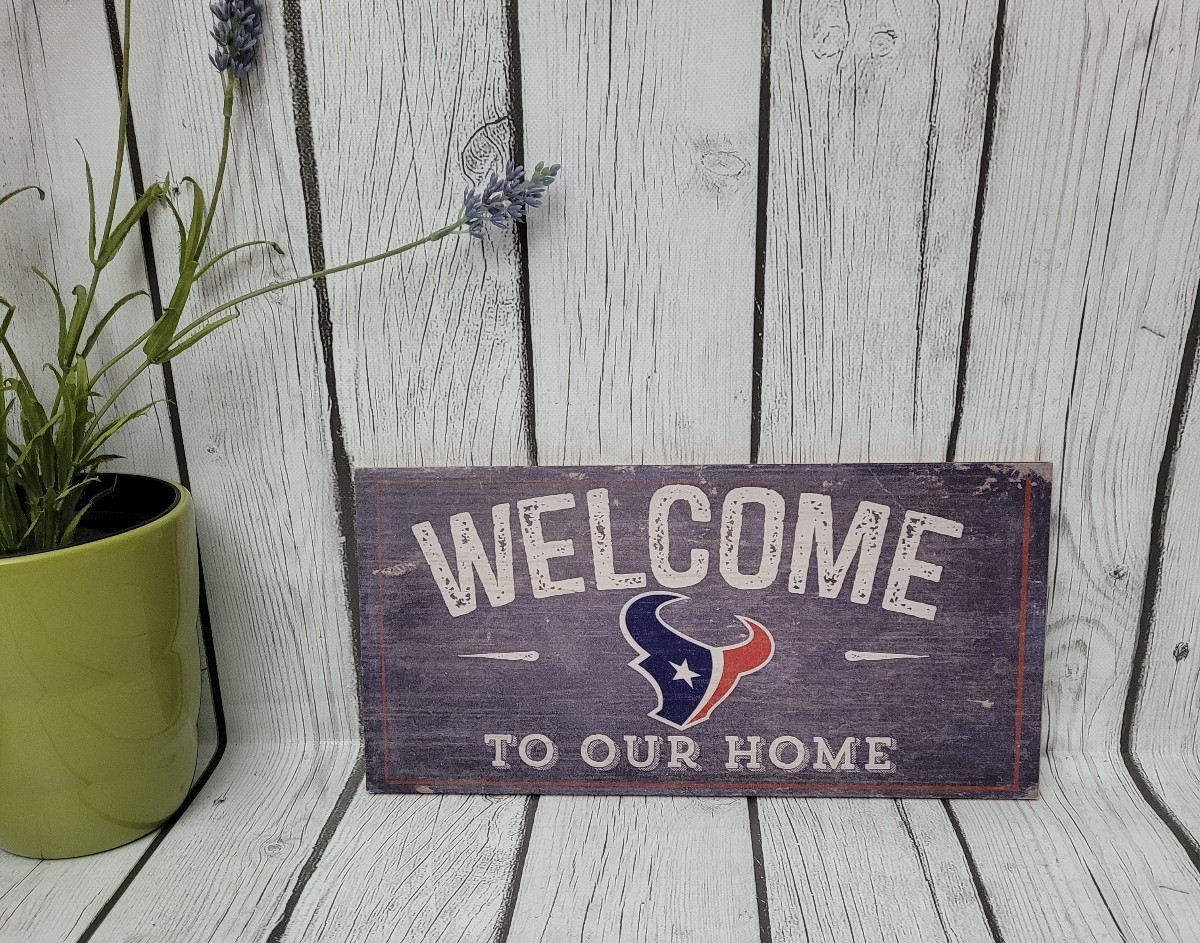 NEW Welcome Sign with TEXANS Team Logo