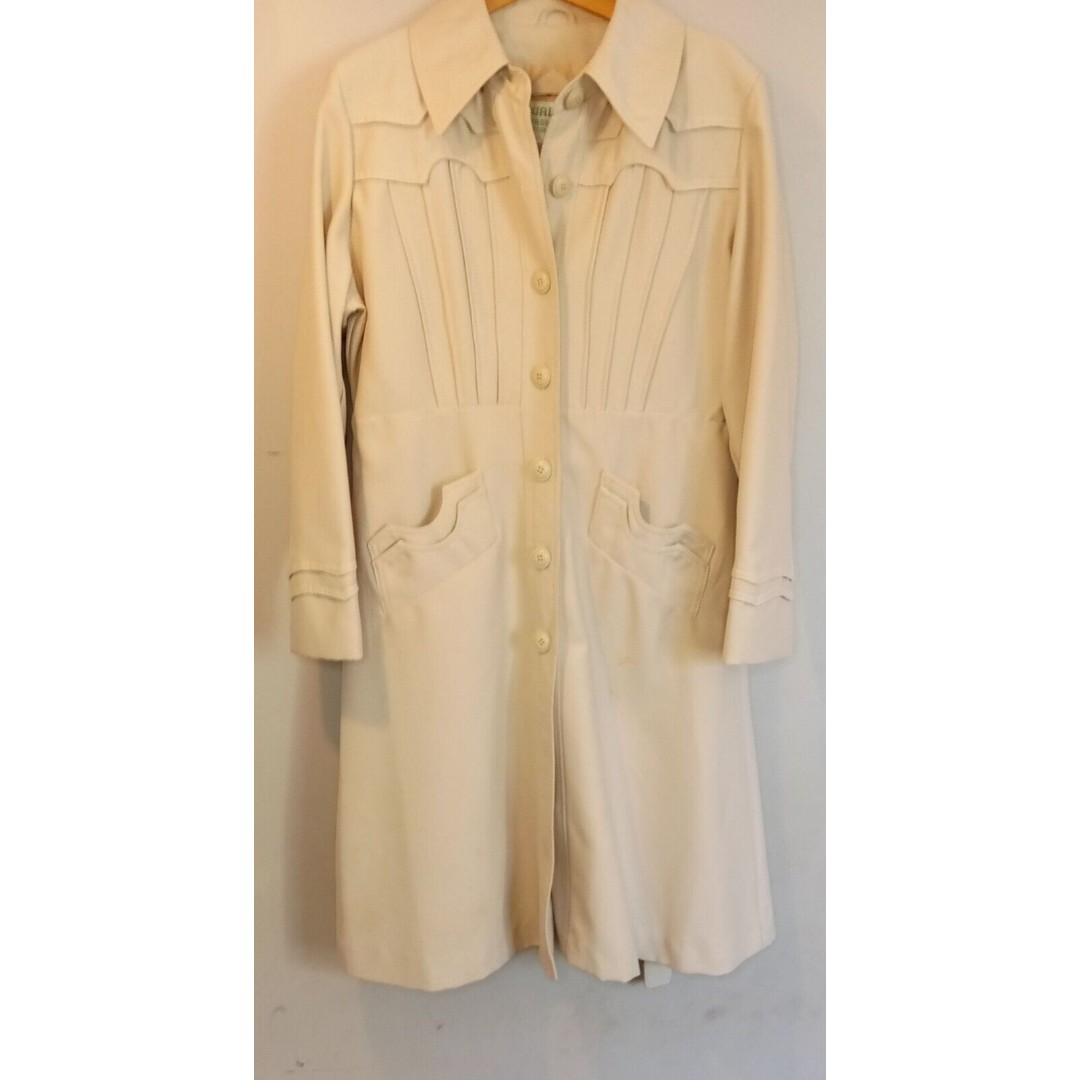 Vtg 60 70s Quality Fashions Double Breasted Trench Elegant Coat Sz 18 shops USA