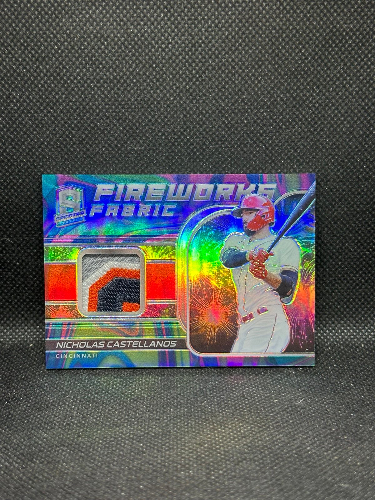 2021 Spectra Nick Castellanos Fireworks Fabric Prizm 1/5 Phillies , Reds Tigers