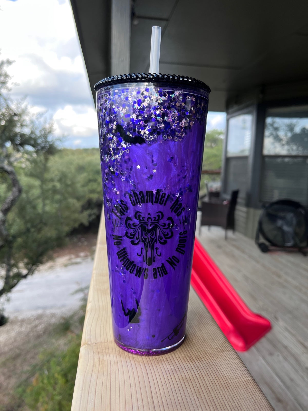 Haunted Mansion disney, Snow globe glitter tumbler, Rhinestone lid