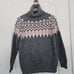 Burgess Cotton cashmere Women's Sm Sweater Grey Pink Cream Winter Nordic Bulky