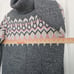 Burgess Cotton cashmere Women's Sm Sweater Grey Pink Cream Winter Nordic Bulky