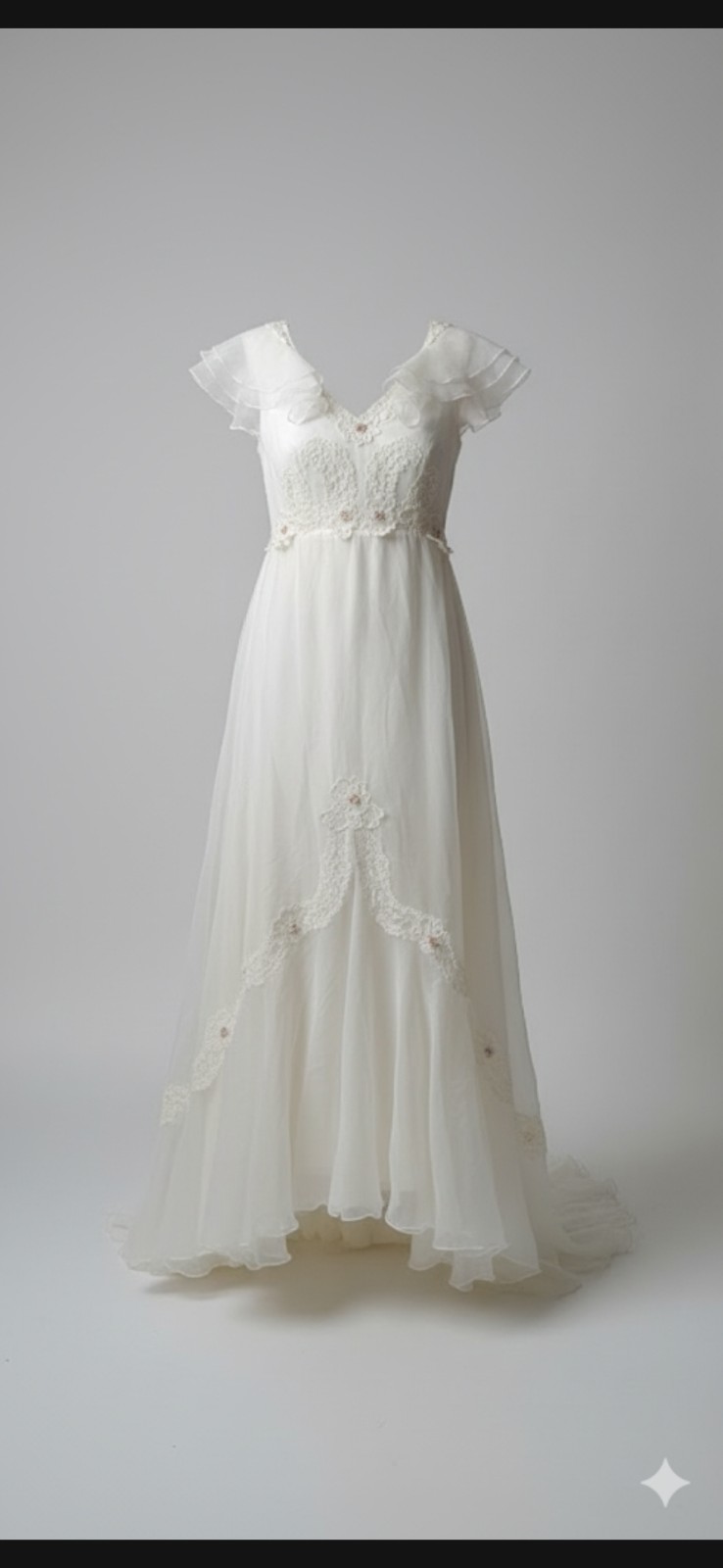 1900s wedding dress , possibly 1970