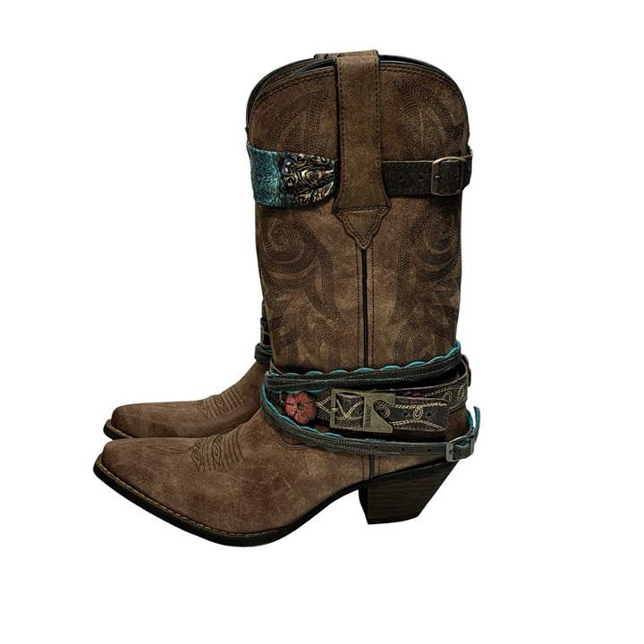 Crush by Durango Women's Accessorized Western Boot 9 M Brown Cowgirlcore