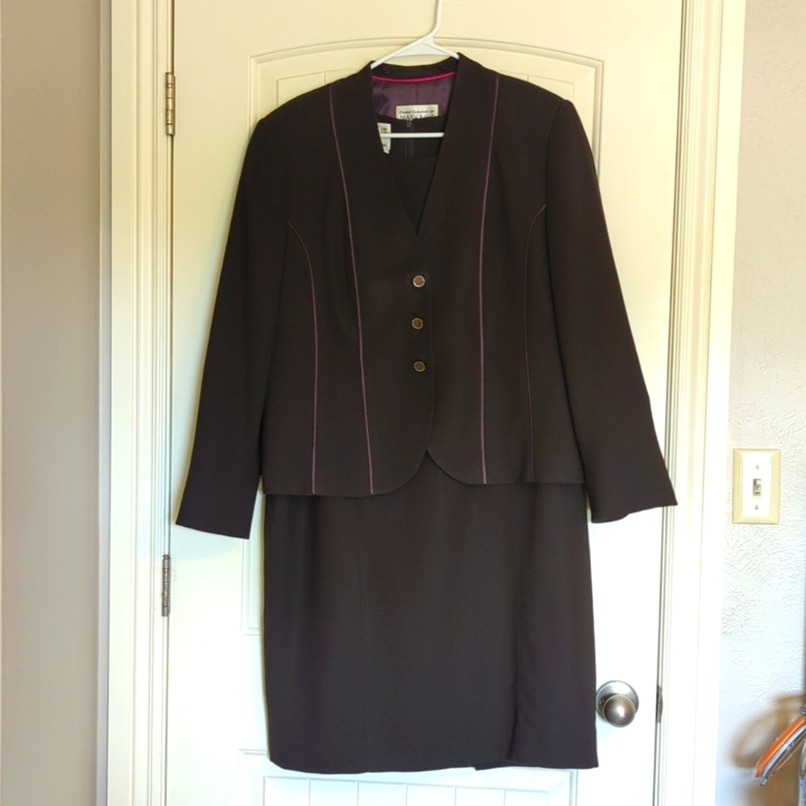 Vintage Created for Mary Kay by Brookhurst, Inc. Brown Wool Dress & Jacket 16R