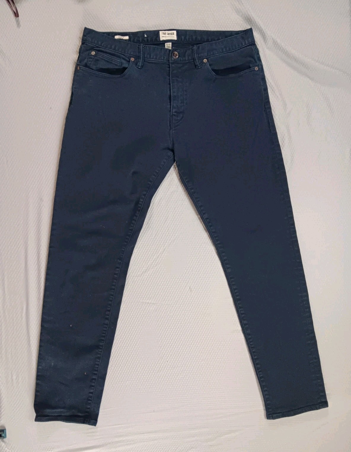 Todd Snyder 5 Pocket Chino Pants Mens 32x32 (32x31) Navy Slim Fit Stretch Casual