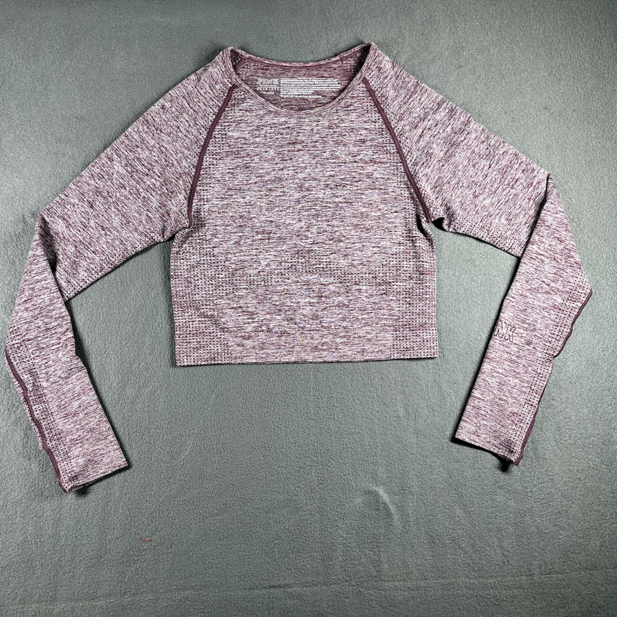 PINK Victoria's Secret Seamless Long Sleeve Crop Top Athletic Wear M