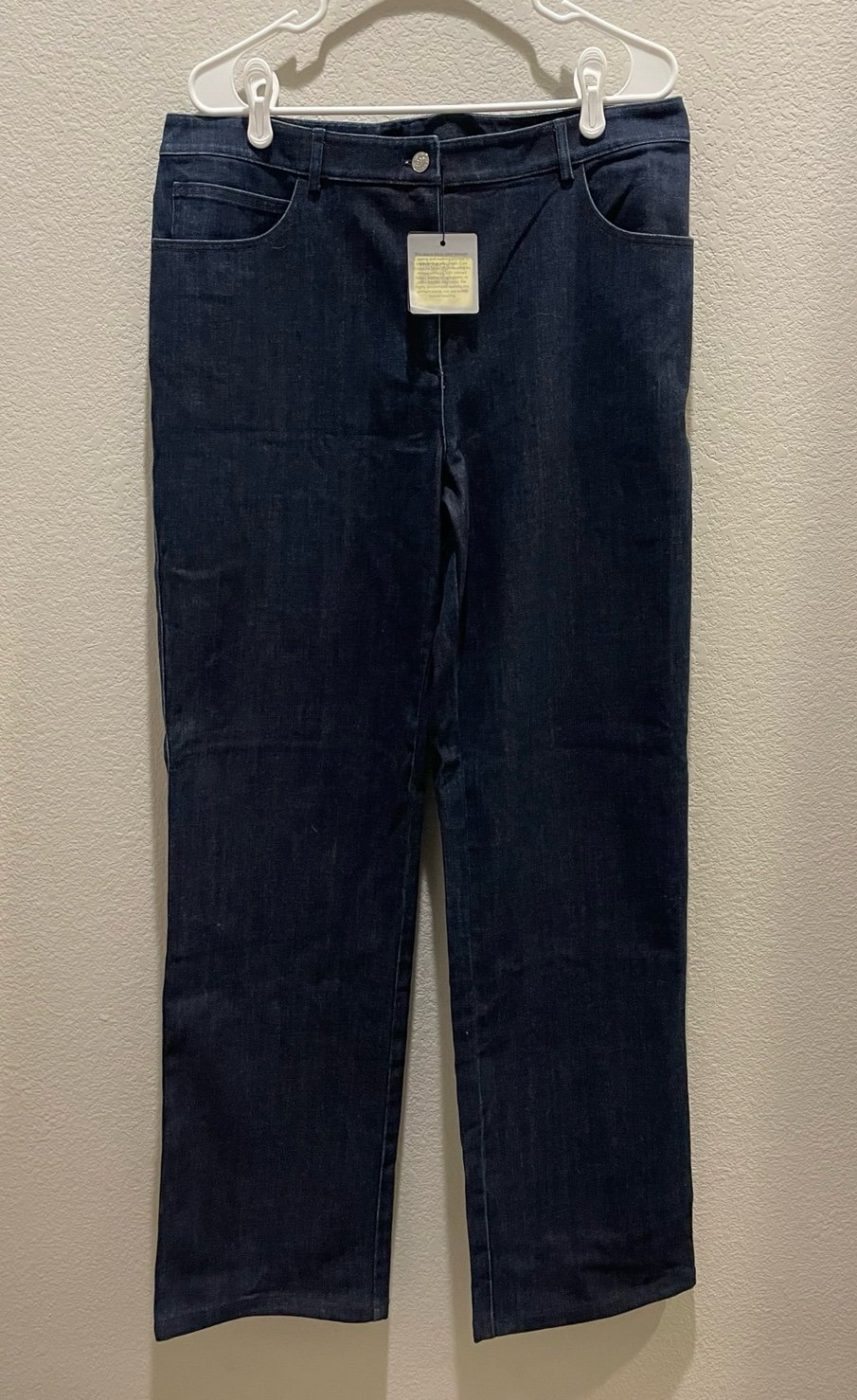 NEW! NWT St. John Sport Women’s Denim Jeans, Dark Indigo Wash, Size Adult 14