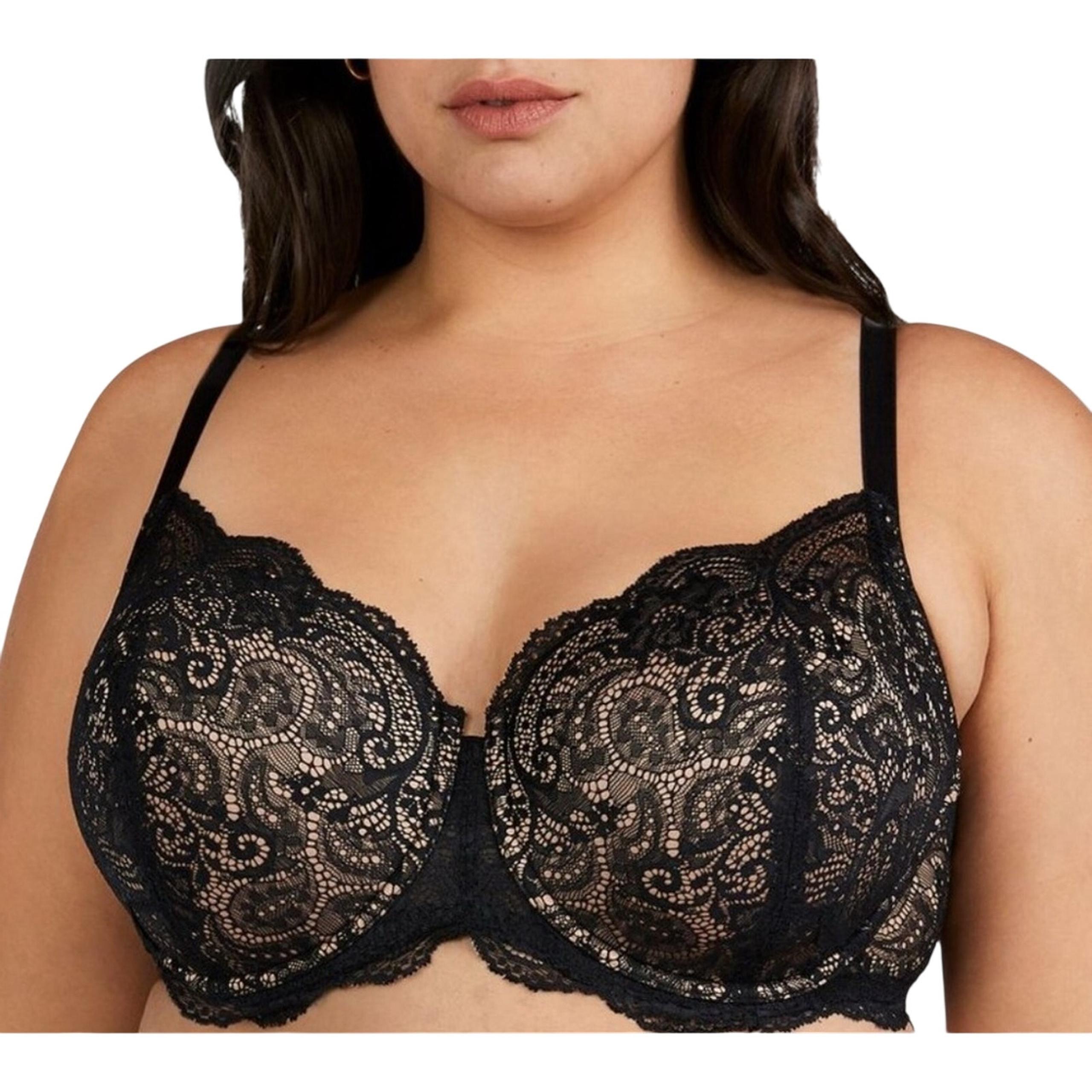 ThirdLove Lace Balconette Bra In Black/Nude Women's Size 38F