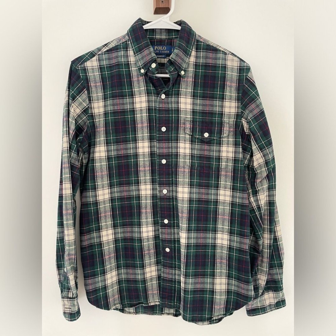 Polo Ralph Lauren Men's Classic-Fit Plaid Oxford Shirt Size S - LM8