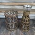 Vintage Wicker Rattan Woven Wrapped Glass Wine Chiller Carafe Boho Rustic Decor