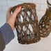 Vintage Wicker Rattan Woven Wrapped Glass Wine Chiller Carafe Boho Rustic Decor
