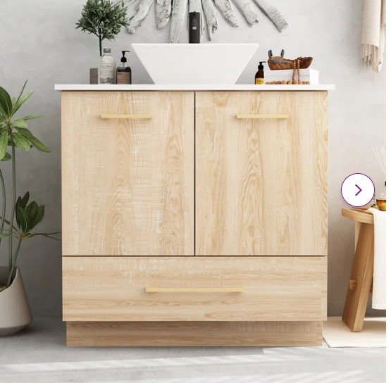 Rochanda 29.9'' Free-standing Single Bathroom Vanity with Ceramic Vanity Top