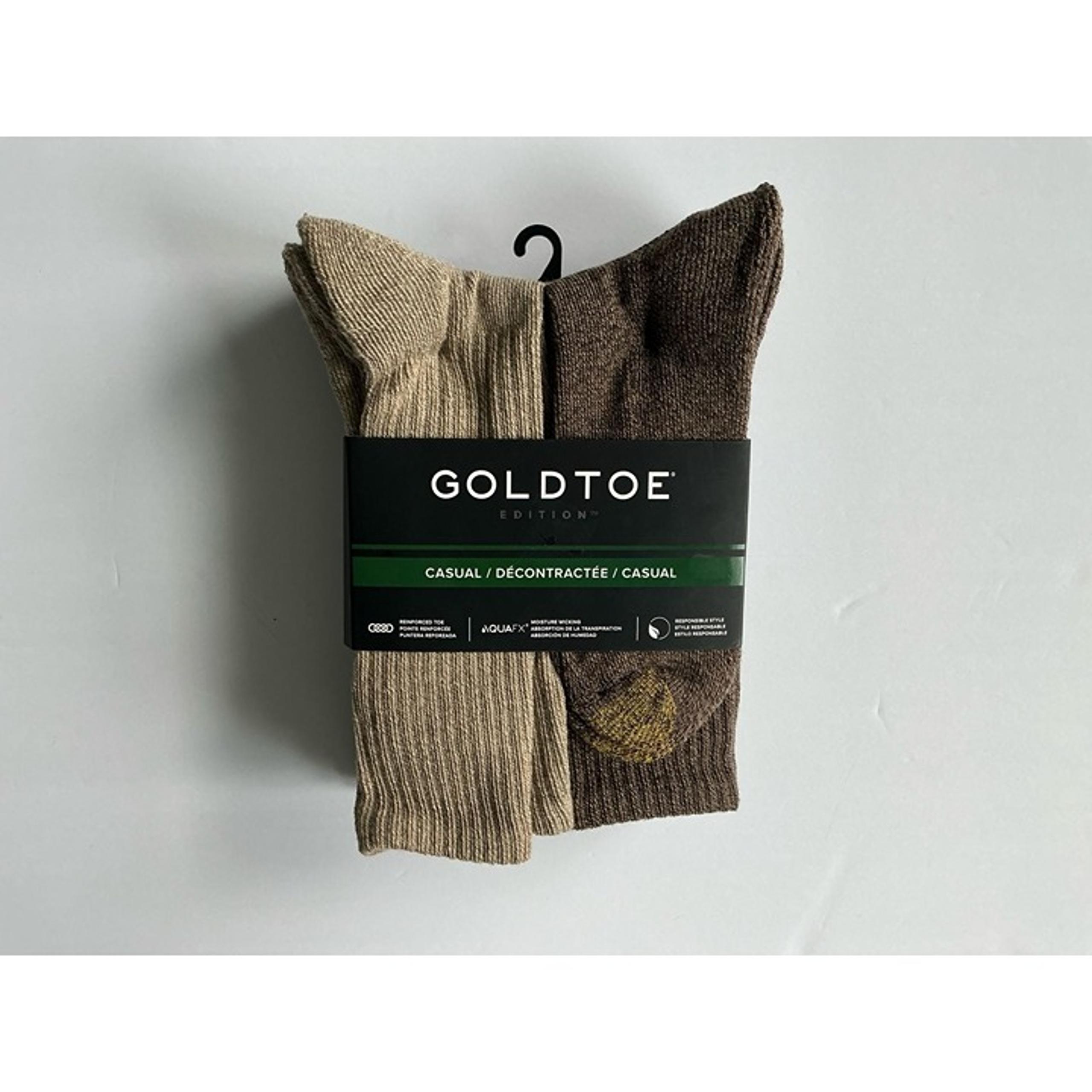 GoldToe Edition Casual Crew Socks for Men – 6 Pair Pack, Moisture Control