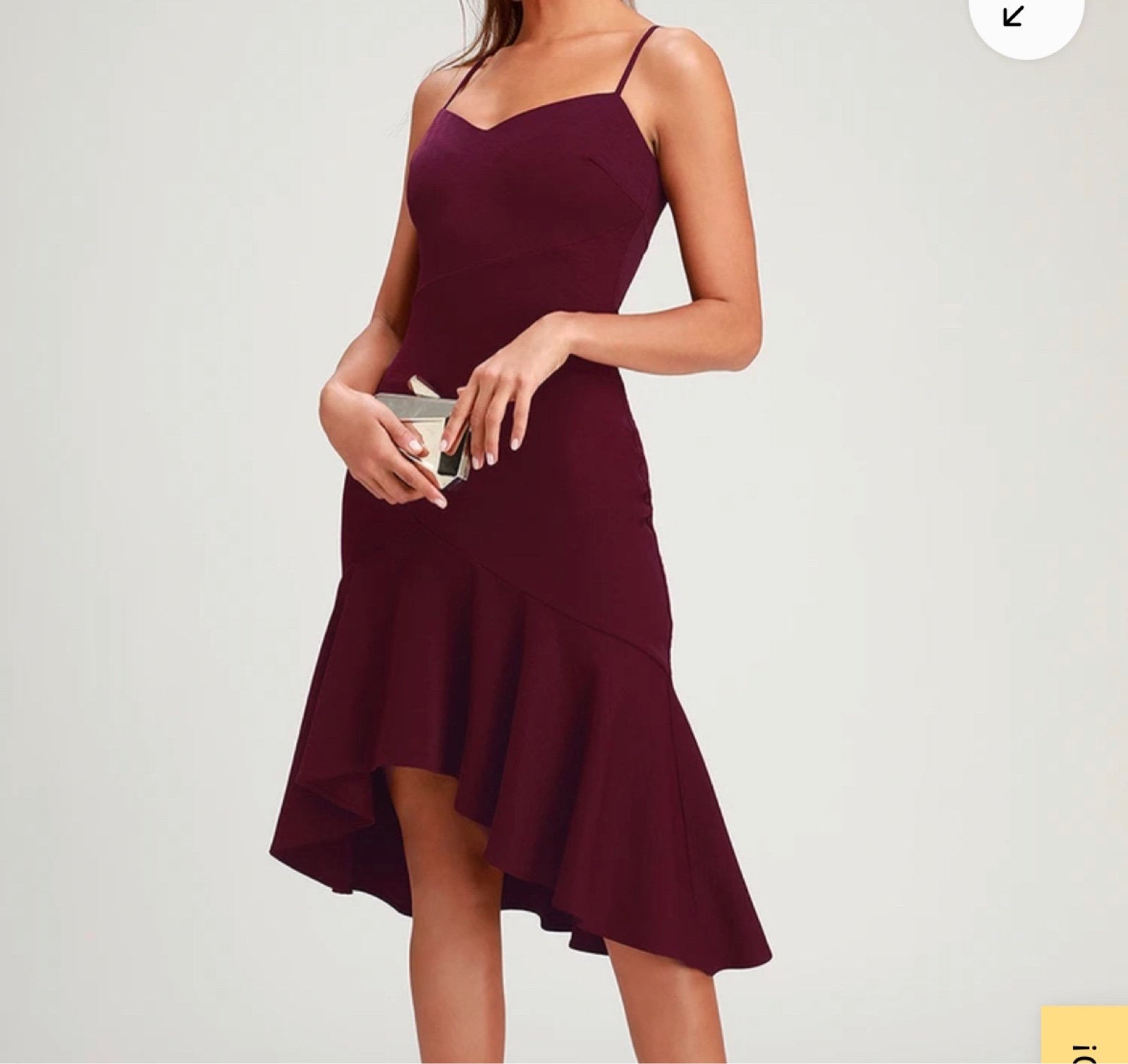 Lulus Eyes on You Plum Purple Ruffled Asymmetrical Bodycon Dress. Size medium