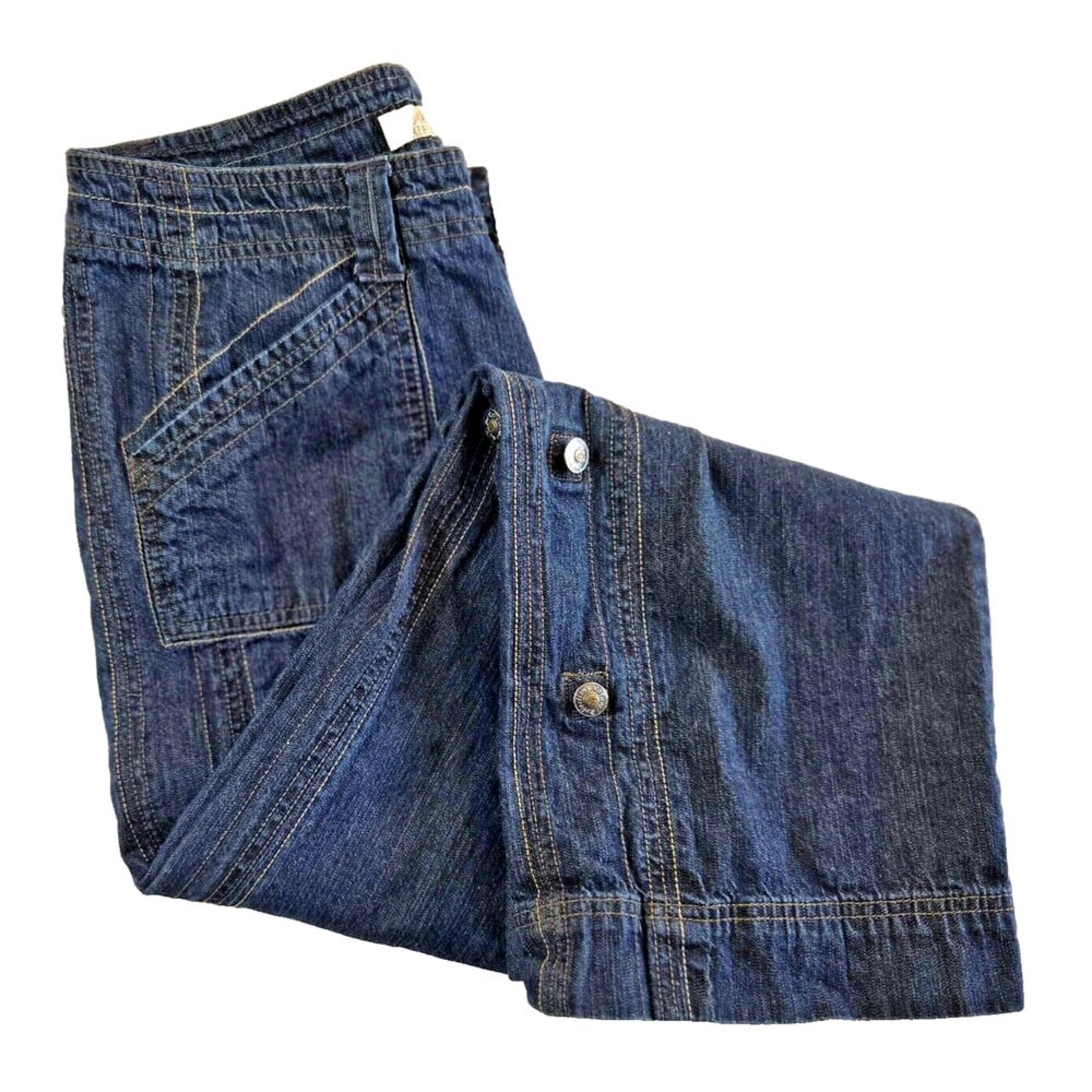 Natural Reflections Size 10 Denim Jeans Womens Decorative Tab For Roll Up Capris