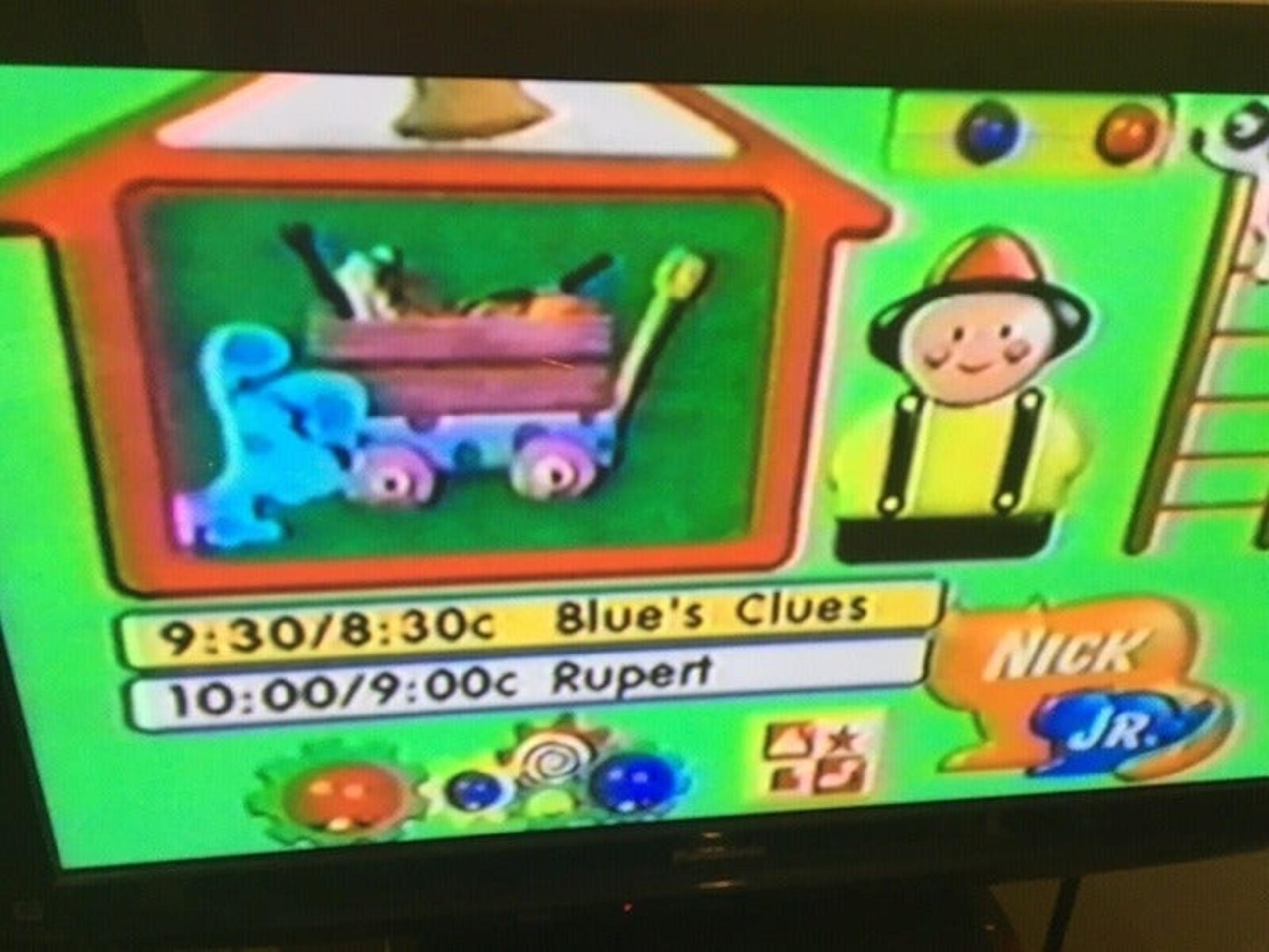 1997 Nick Jr Blue's Clues Muppet Babies Rupert Scarry Commercials VHS Blank