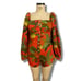 Farm Rio Women’s Size XS Forest Birds Romper Red Leaf Print One Piece NWT