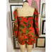 Farm Rio Women’s Size XS Forest Birds Romper Red Leaf Print One Piece NWT