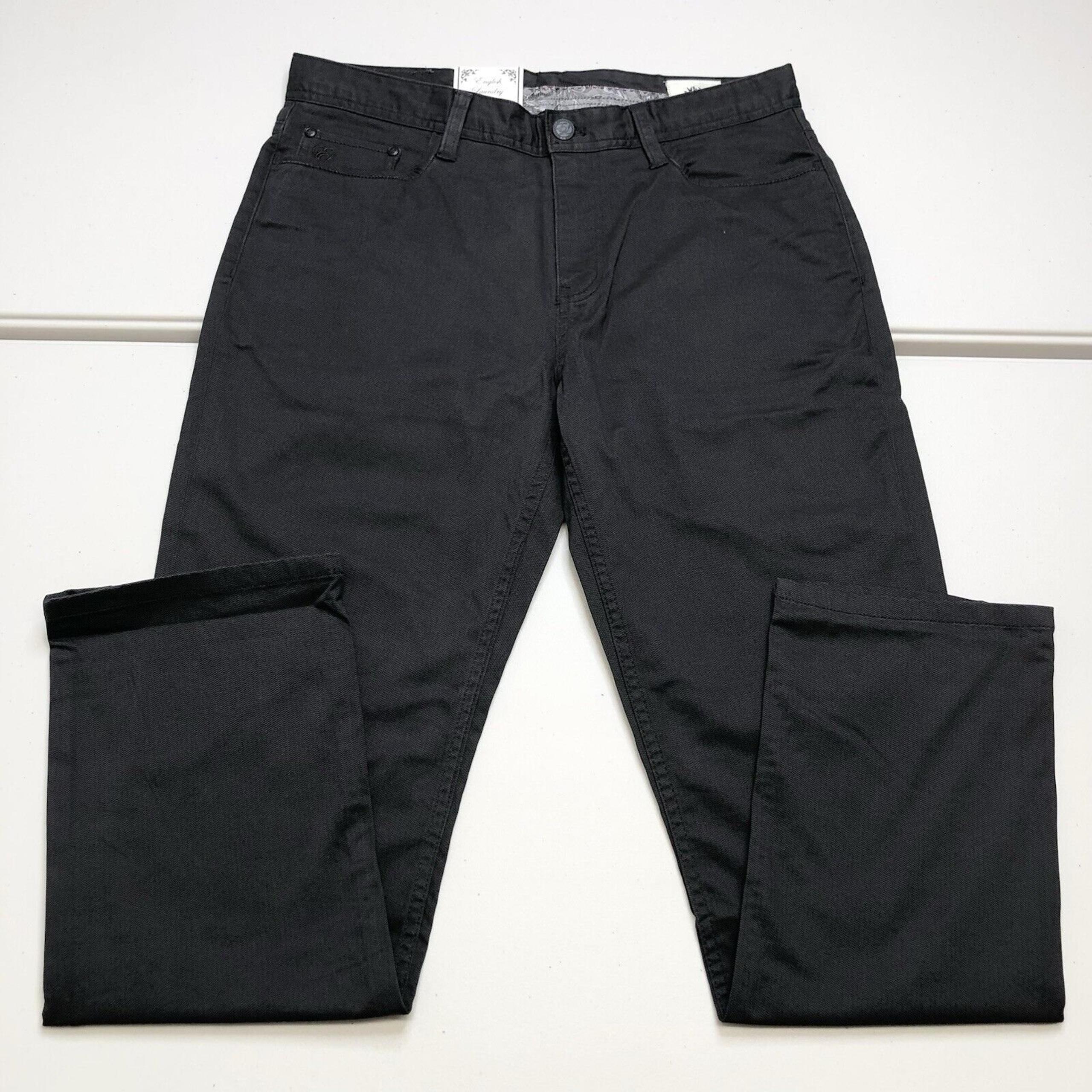 English Laundry Men's 5-Pocket Straight Leg Pant, Forged Iron Black 32x30