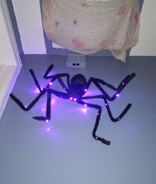 Halloween Spider Decorations, Giant Light up Black Hairy Spider Decoration