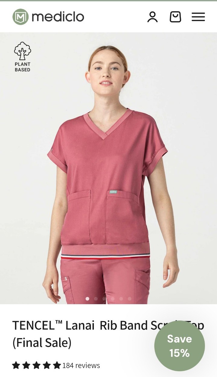 Mediclo mauve scrub set xxl sustainable