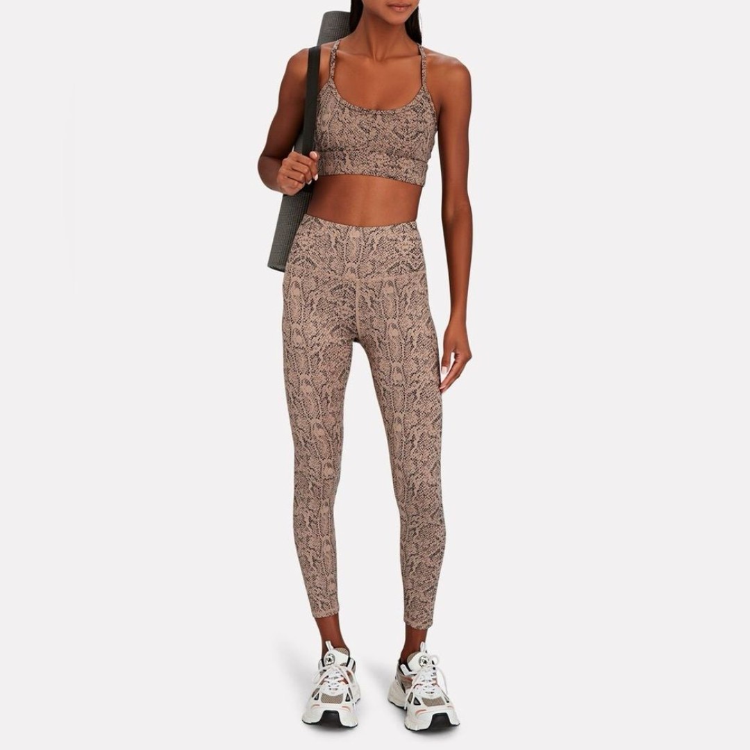 NWT Varley Set - Bralette and Century Leggings Tan Snake XS