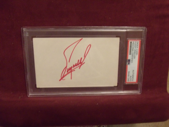 FUZZY ZOELLER PGA CUT INDEX CARD SIGNATURE CARD SIGNED AUTO PSA/DNA SLABBED