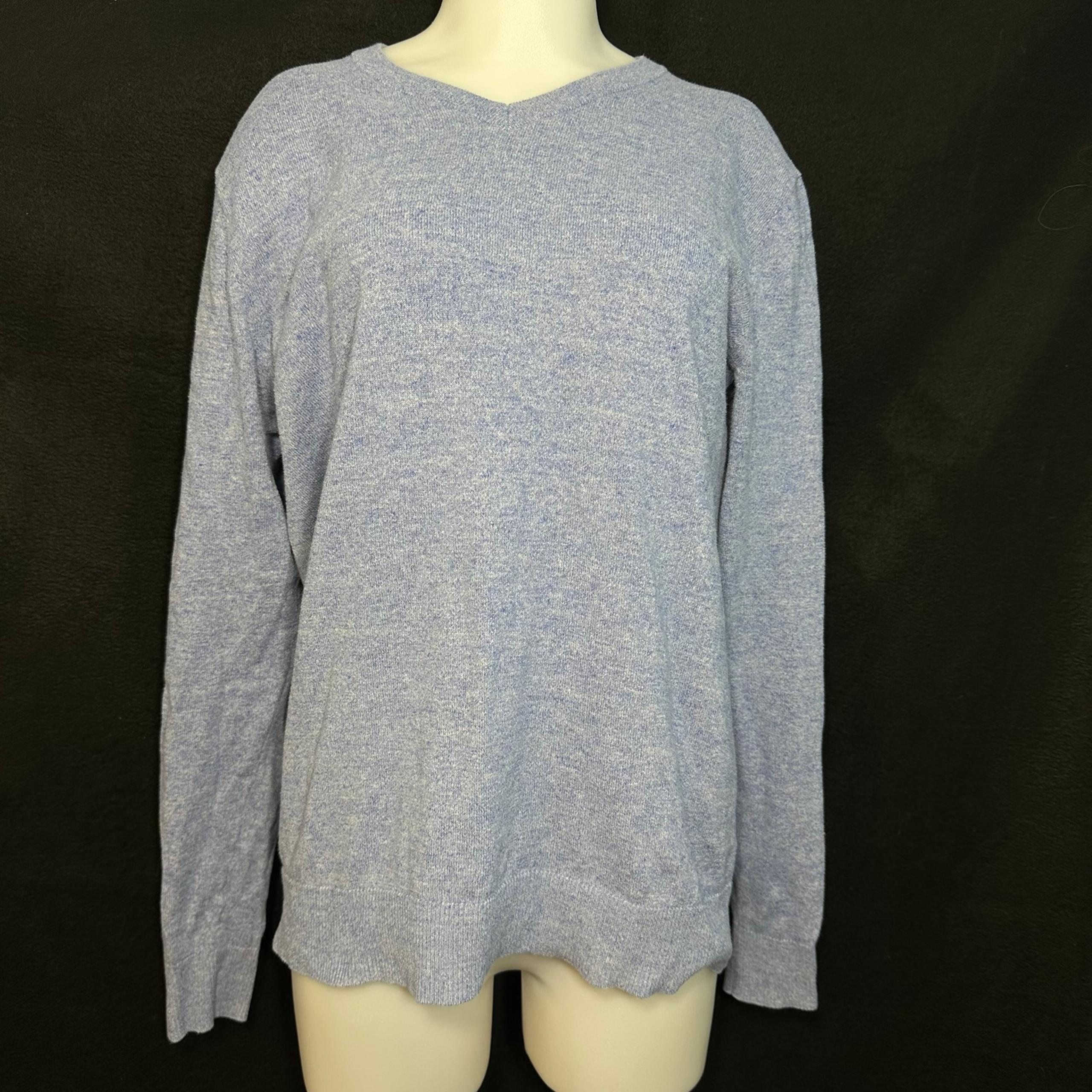 Men's S Light Blue Thin Ribbed Hem V-neck Sweater - Old Navy