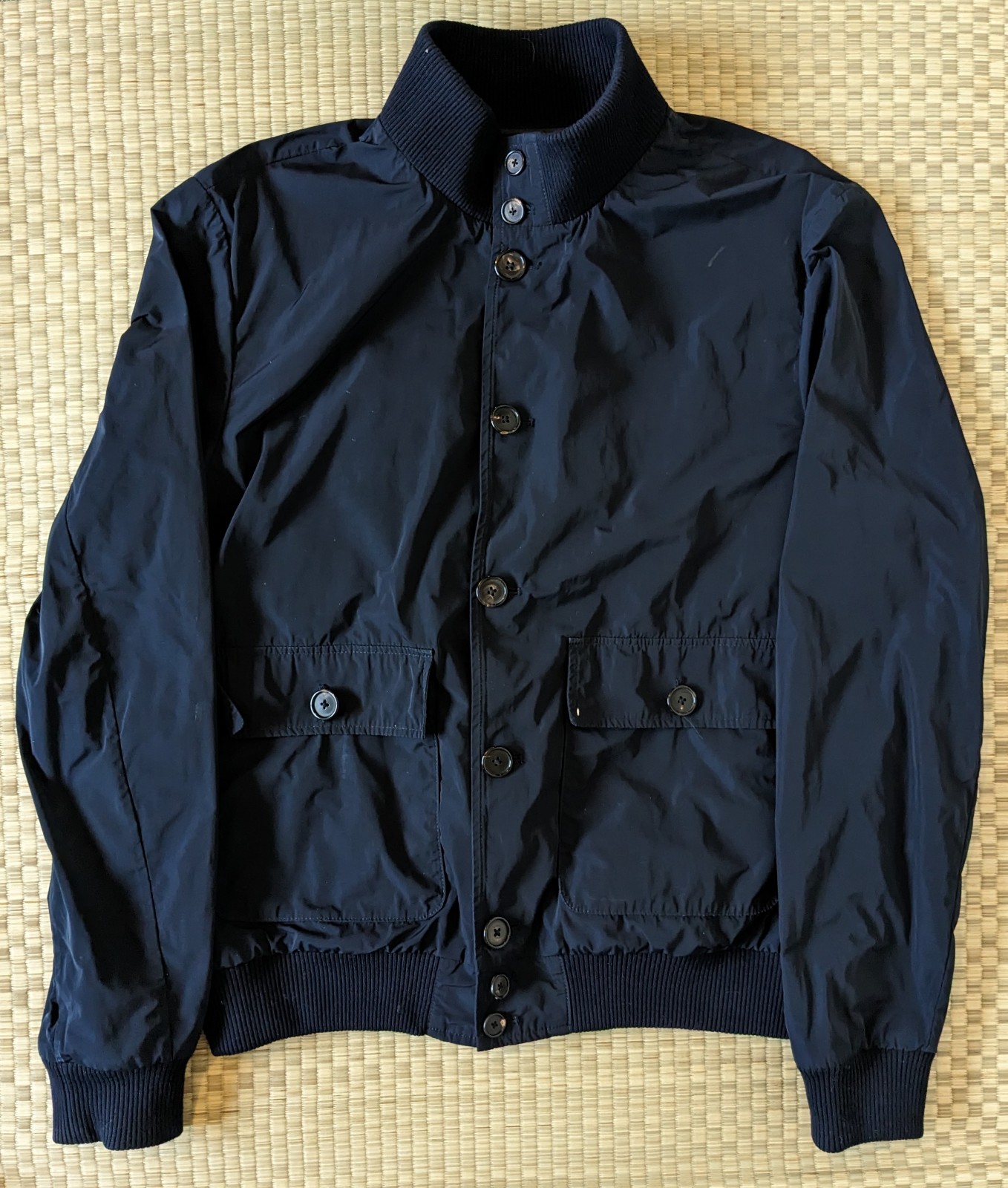 Salle Privee Bowie Light Harrington Jacket Navy Men's Size 52 Made In Italy