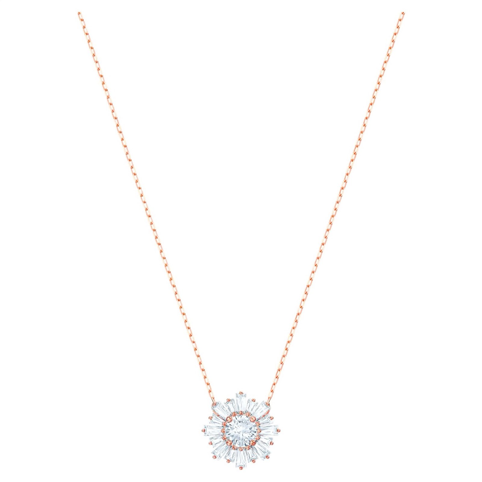 Swarovski Mixed Cut, Sun, White, Rose Gold-Tone Plated 5451376 Necklace