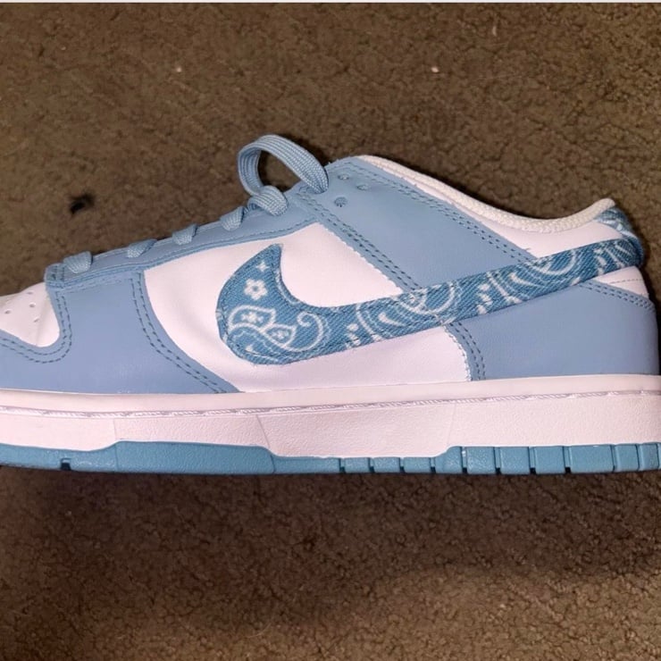 DH4401-101 Nike Dunk Low Essential Paisley Pack Worn Steel Blue White (Women's)