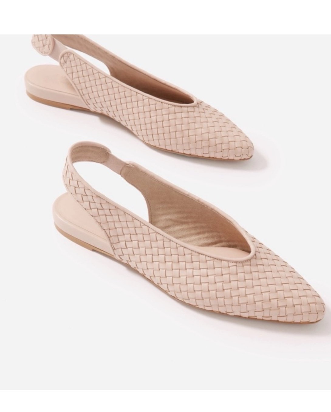 Everlane The V Slingback Woven Leather Flats