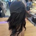 Human hair blend dark brown bob wavy wig