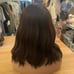 Human hair blend dark brown bob wavy wig