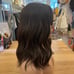 Human hair blend dark brown bob wavy wig