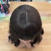 Human hair blend dark brown bob wavy wig