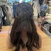 Human hair blend dark brown bob wavy wig