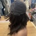 Human hair blend dark brown bob wavy wig