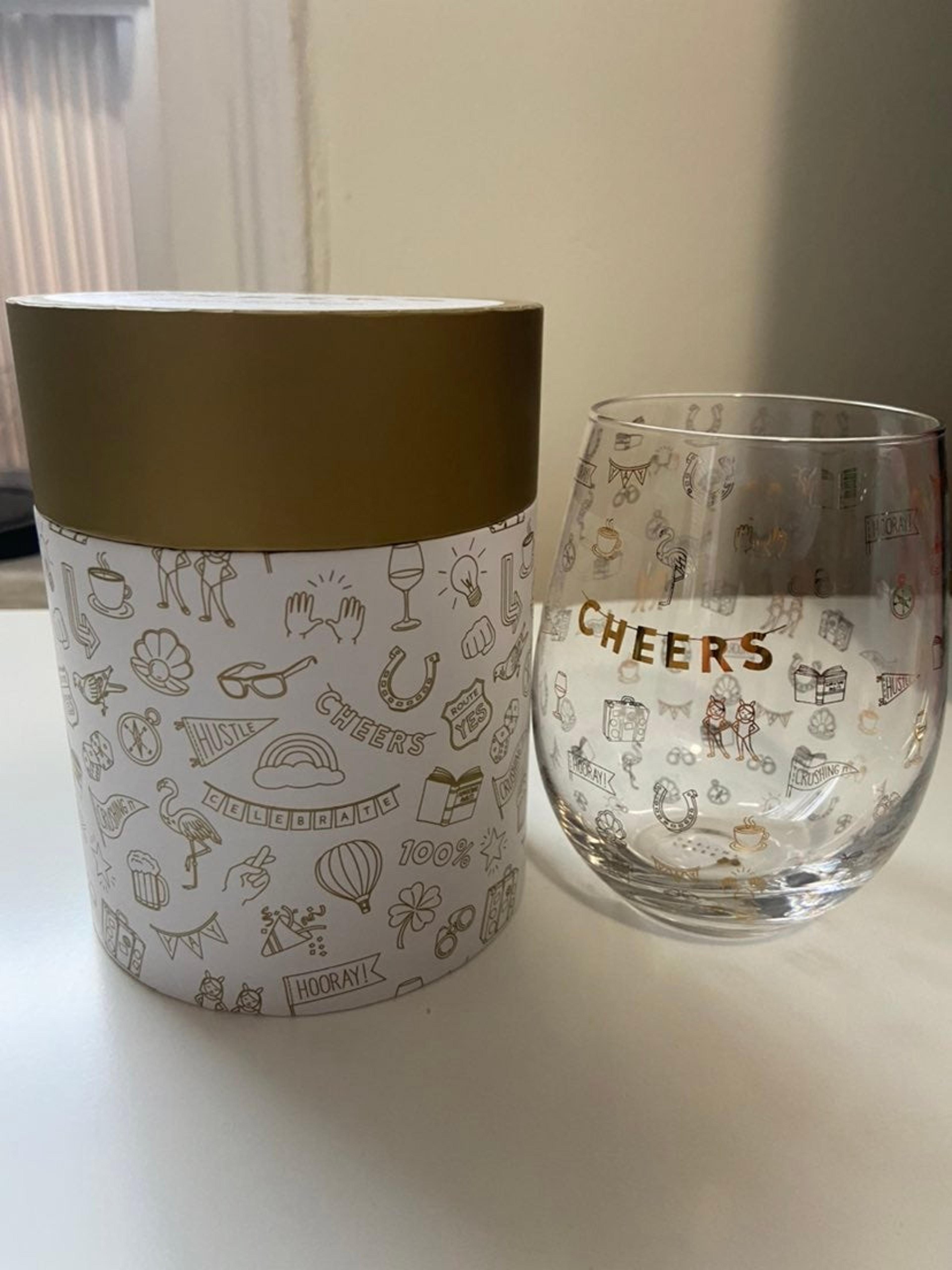 Cheers 16 oz Stemless Wineglass NEW