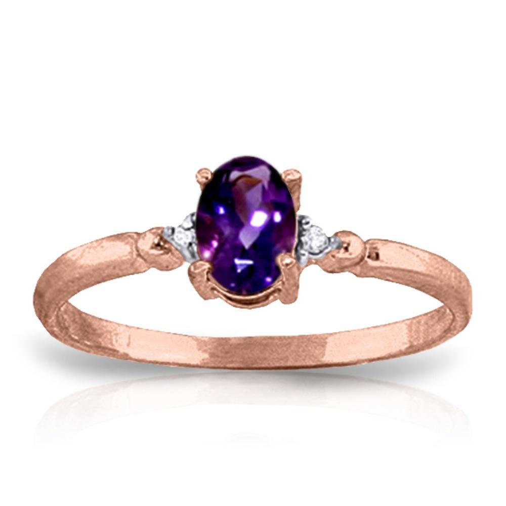 GOLD RING WITH NATURAL DIAMONDS & AMETHYST