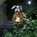 Garden Solar Lights Metal Dog Crackle Glass Globe Stake Lights, Waterproof